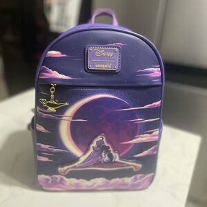 Loungefly Purple and Pink Aladdin Moonlight Mini Backpack